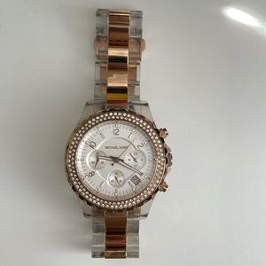 Michael Kors Chronograph Quartz Crystal White Ladies Watch